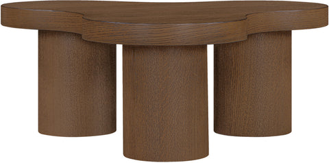 Harper Brown Walnut Oak Veneer And Solid Wood Coffee Table, 1 Piece