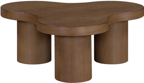 Harper Brown Walnut Oak Veneer And Solid Wood Coffee Table, 1 Piece