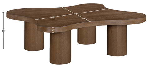 Harper Brown Walnut Oak Veneer And Solid Wood Coffee Table, 1 Piece (Style 2)