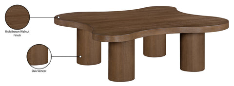 Harper Brown Walnut Oak Veneer And Solid Wood Coffee Table, 1 Piece (Style 2)
