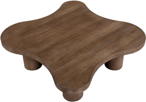Harper Brown Walnut Oak Veneer And Solid Wood Coffee Table, 1 Piece (Style 2)