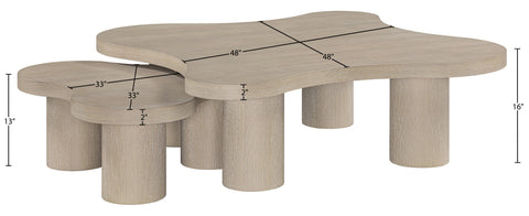 Harper Natural Oak Veneer And Solid Wood Coffee Table, 2-Piece
