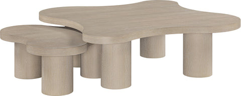 Harper Natural Oak Veneer And Solid Wood Coffee Table, 2-Piece