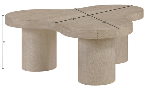 Harper Natural Oak Veneer And Solid Wood Coffee Table, 1 Piece