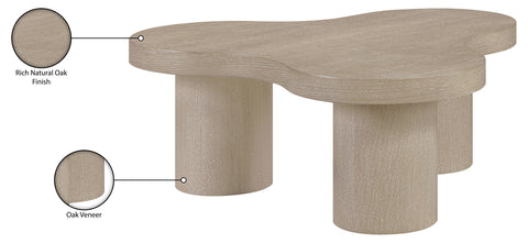 Harper Natural Oak Veneer And Solid Wood Coffee Table, 1 Piece