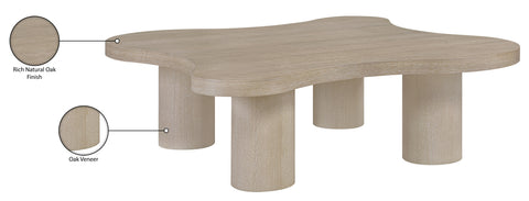 Harper Natural Oak Veneer And Solid Wood Coffee Table, 1 Piece (Style 2)