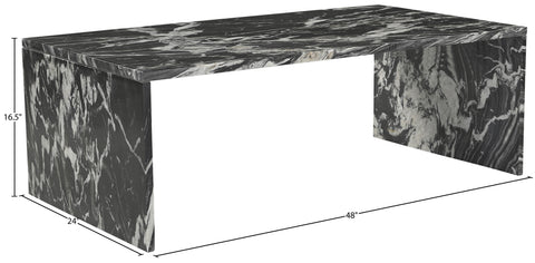 Harper Black Genuine Marble Coffee Table, 1 Piece (Style 2)