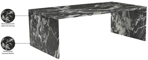 Harper Black Genuine Marble Coffee Table, 1 Piece (Style 2)