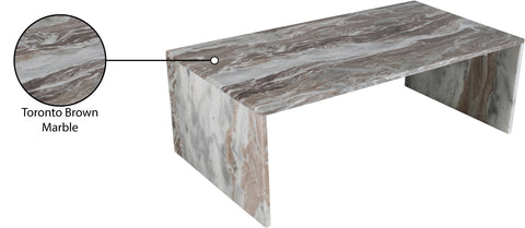Harper Brown Genuine Marble Coffee Table, 1 Piece (Style 2)
