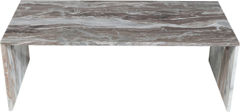 Harper Brown Genuine Marble Coffee Table, 1 Piece (Style 2)