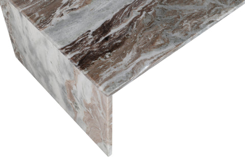 Harper Brown Genuine Marble Coffee Table, 1 Piece (Style 2)