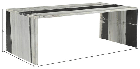 Harper Panda Genuine Marble Coffee Table, 1 Piece
