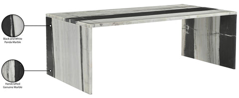 Harper Panda Genuine Marble Coffee Table, 1 Piece