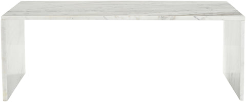Harper White Genuine Marble Coffee Table, 1 Piece (Style 2)
