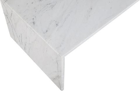 Harper White Genuine Marble Coffee Table, 1 Piece (Style 2)