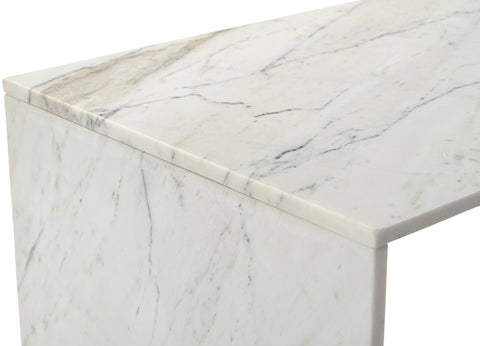 Harper White Genuine Marble Coffee Table, 1 Piece (Style 2)
