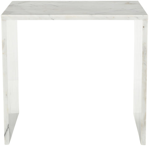 Harper White Genuine Marble End / Side Table, 1 Piece (Style 2)