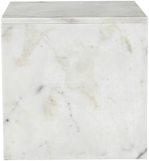 Harper White Genuine Marble End / Side Table, 1 Piece (Style 2)