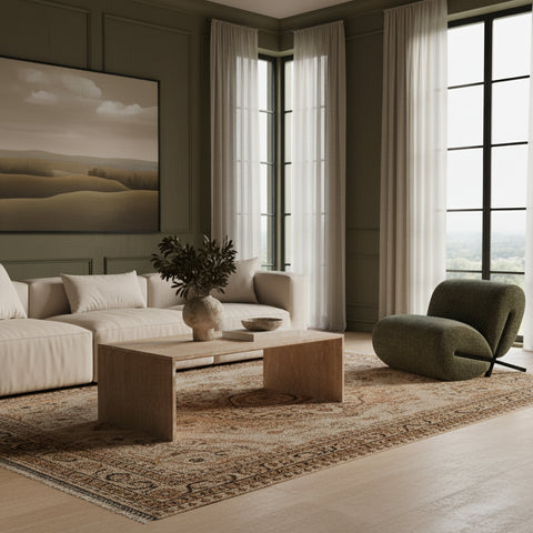 Harper Natural Travertine Coffee Table, 1 Piece