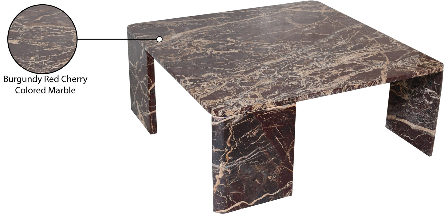 verona burgundy coffee table