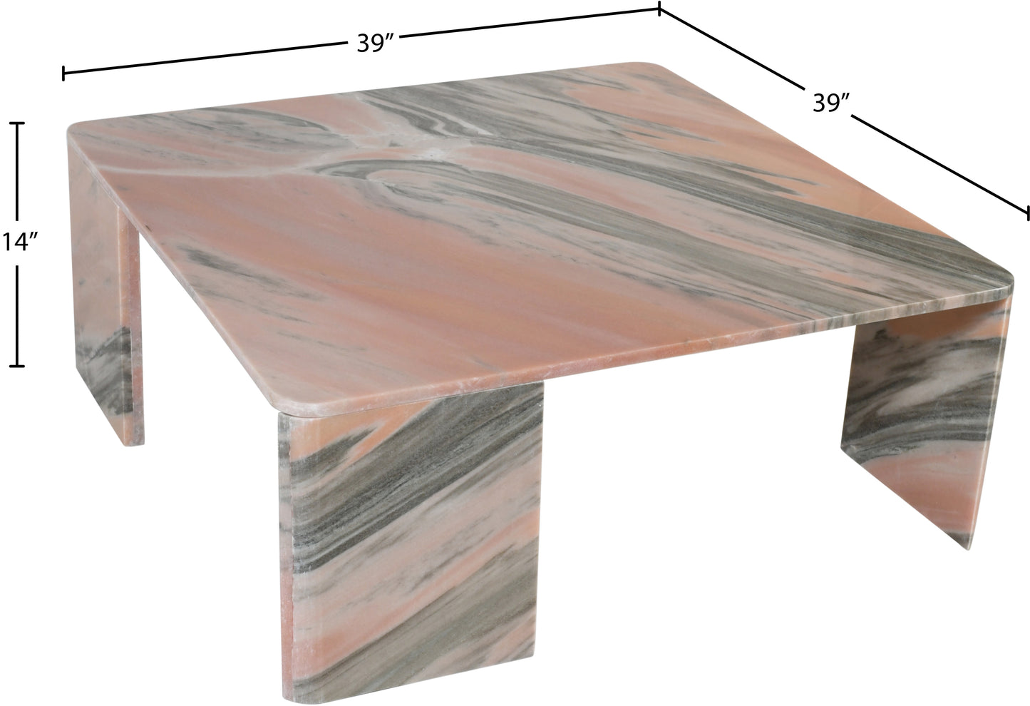 verona pink / light grey coffee table