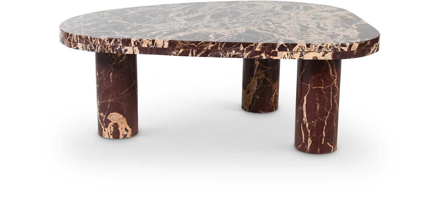 starburst burgundy coffee table