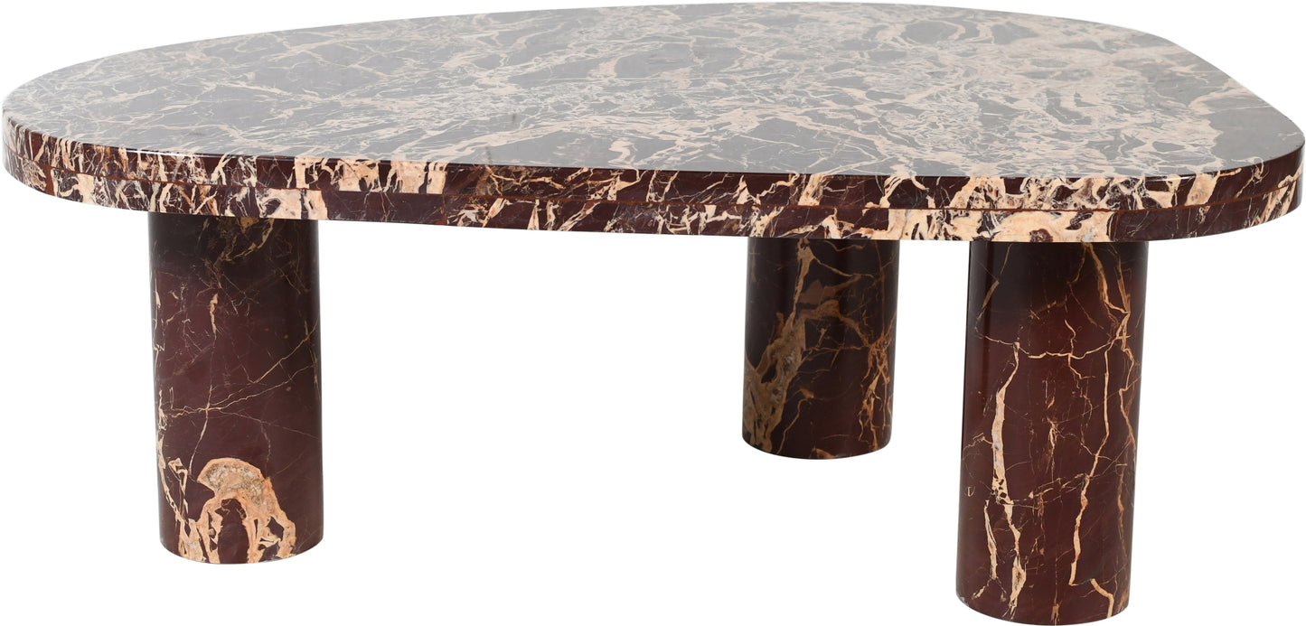 starburst burgundy coffee table