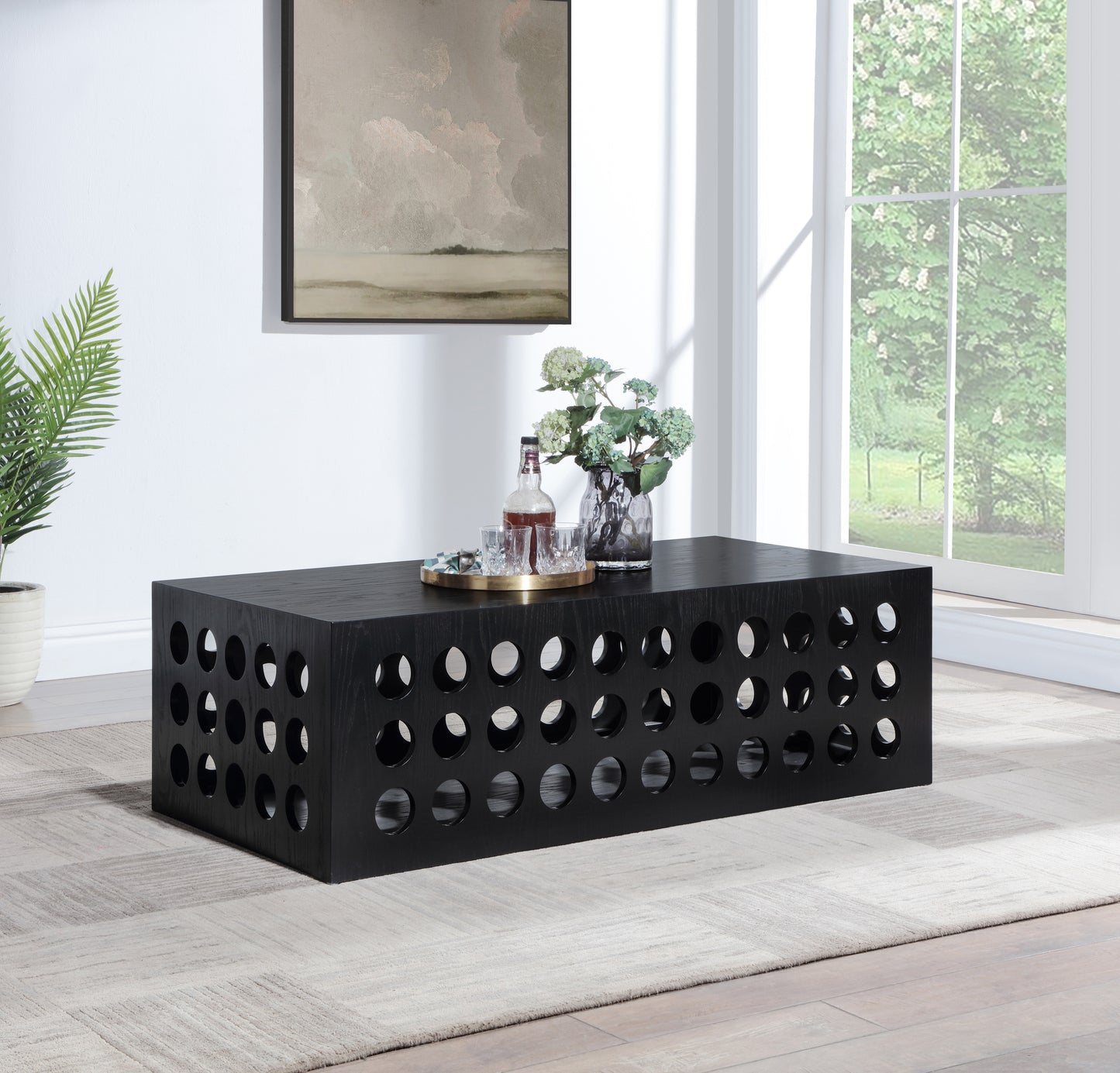 wave black coffee table