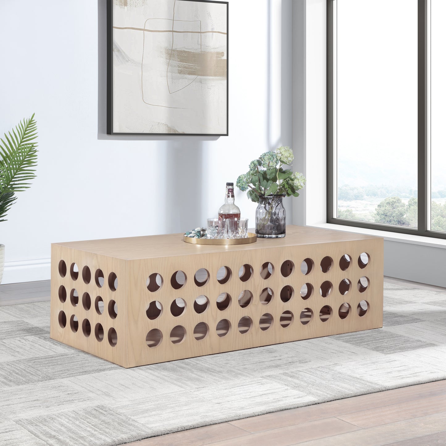 wave natural coffee table