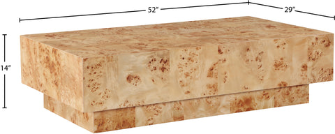 Thea Natural Oak Veneer Coffee Table, 1 Piece