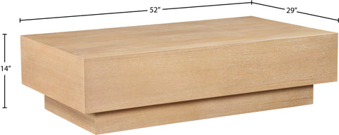 Thea Natural Oak Veneer Coffee Table, 1 Piece (Style 2)