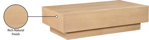 Thea Natural Oak Veneer Coffee Table, 1 Piece (Style 2)