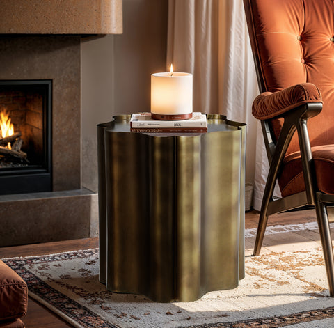 Greer Brass Iron End Table, 1 Piece
