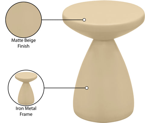 Linden Beige Iron End Table, 1 Piece