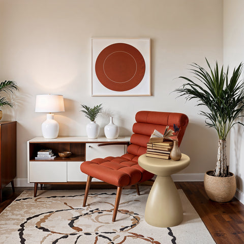 Linden Beige Iron End Table, 1 Piece