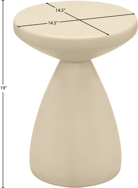 Linden Cream Iron End Table, 1 Piece