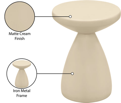 Linden Cream Iron End Table, 1 Piece