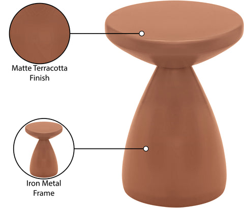 Linden Terracotta Iron End Table, 1 Piece