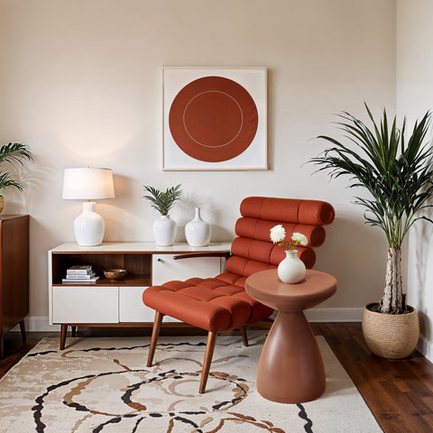 Linden Terracotta Iron End Table, 1 Piece