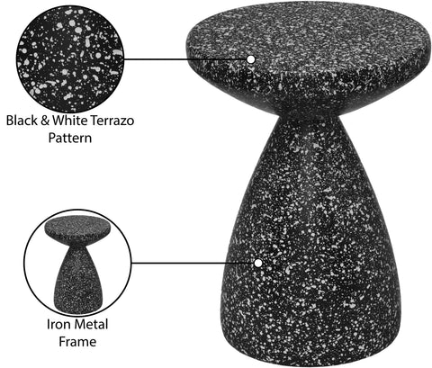 Linden Black Iron Terrazzo End Table, 1 Piece