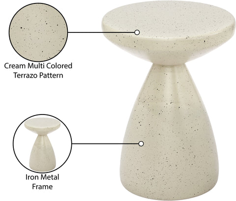Linden Cream Iron Terrazzo End Table, 1 Piece