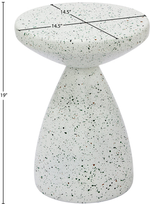 Linden White Iron Terrazzo End Table, 1 Piece