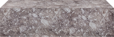 Noelle Brown Marble Finish Concrete Indoor / Outdoor Coffee Table, 1 Piece