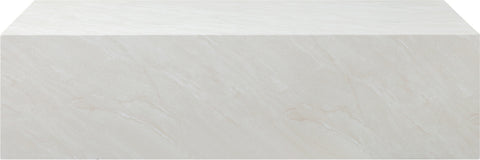 Noelle White Marble Finish Concrete Indoor / Outdoor Coffee Table, 1 Piece