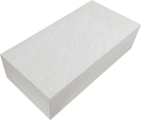 Noelle White Marble Finish Concrete Indoor / Outdoor Coffee Table, 1 Piece