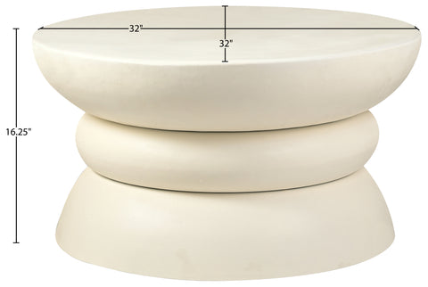 Sage Cream Aluminum Coffee Table, 1 Piece