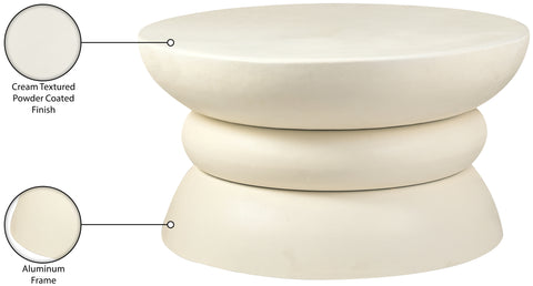Sage Cream Aluminum Coffee Table, 1 Piece