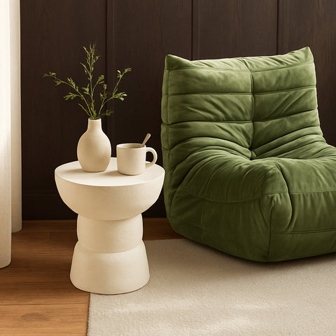 Sage Cream Aluminum End Table, 1 Piece
