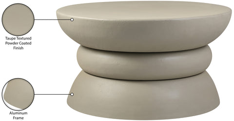 Sage Taupe Aluminum Coffee Table, 1 Piece