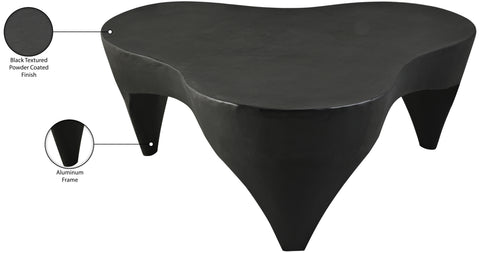 Vale Black Aluminum Coffee Table, 1 Piece